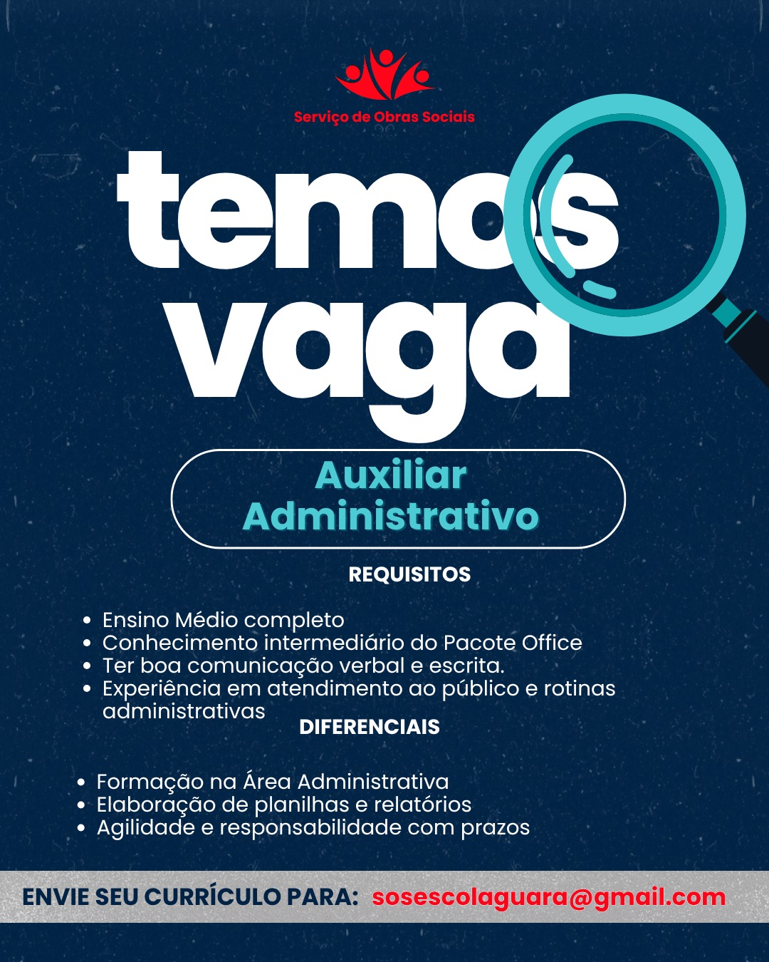 Divulgação de vagas e oportunidades do SOS